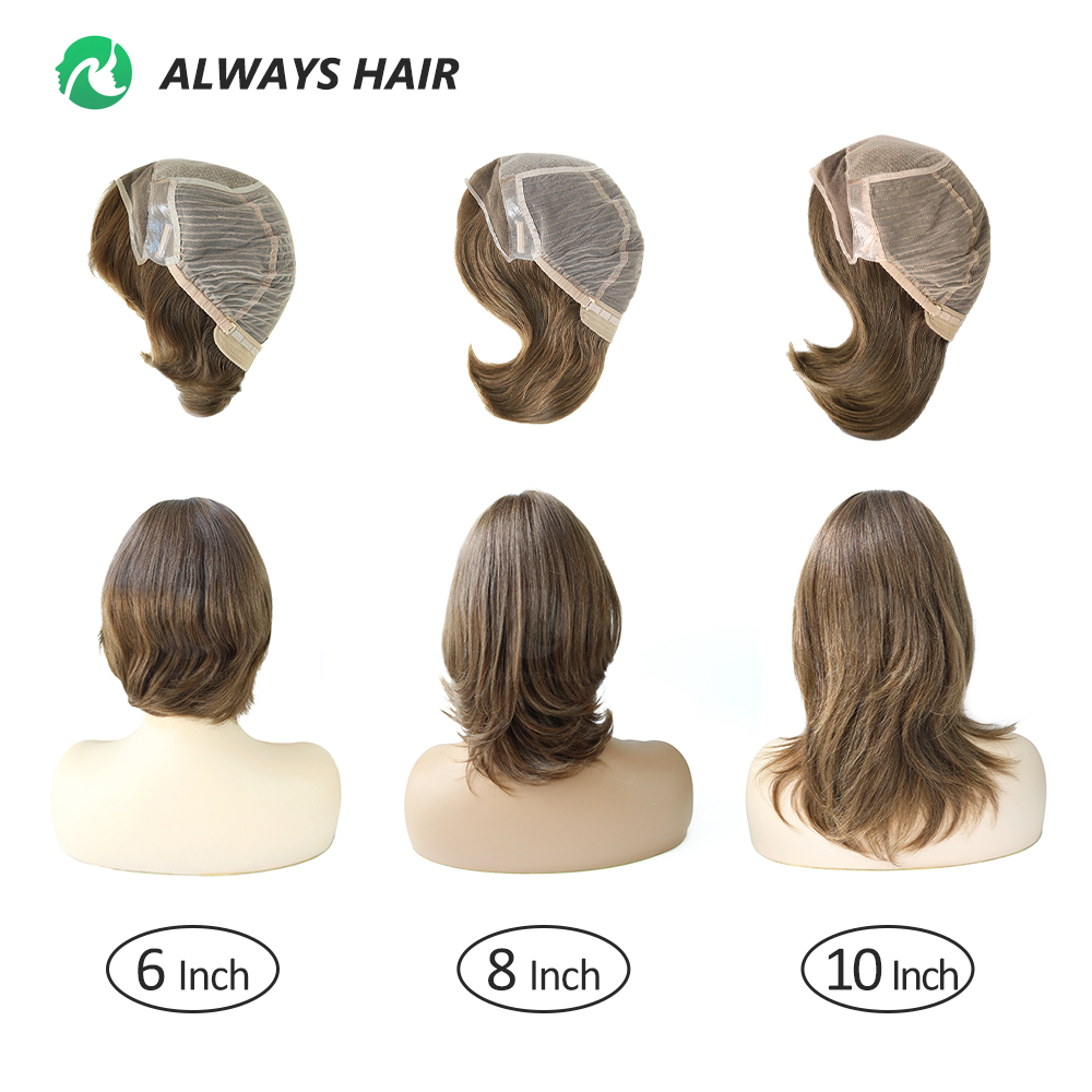 Alwayshair 100% europäische jungfräuliche haar perücke 6 "8" 10 "injektion spitze damen perücke seidig gerade kurzes menschliches haar französische spitze front perücken