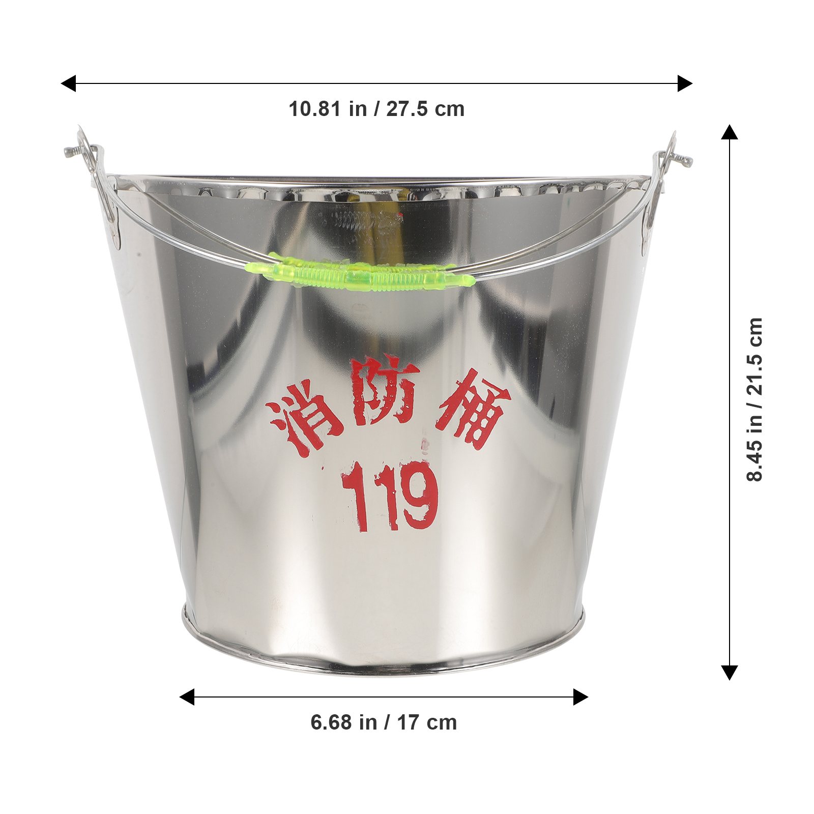 Stainless Steel Semicircular Barrel Emergency Sand Bucket Fire Extinguisher Flat Bottom Durable Practical Home Automotive
