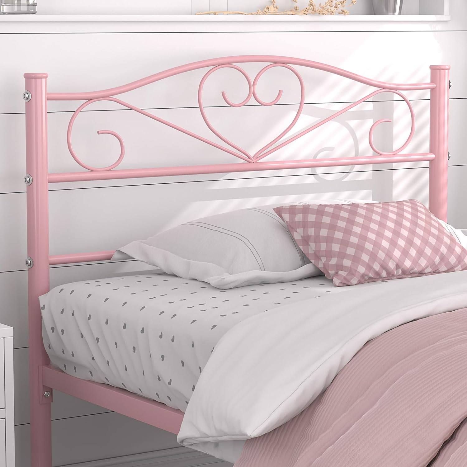 14 Inch Twin Size Metal Platform Bed Frame with Headboard and Footboard, Heavy Duty Mattress Foundation with Steel Slats