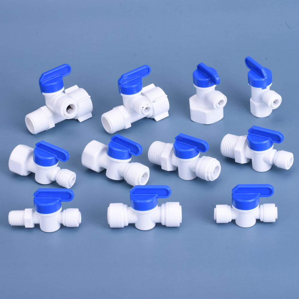 Комплект деталей системы обратного осмоса RO 1/4", 3/8", 1/2" шаровые краны с наружной/внутренней резьбой Быстроразъемные фитинги для обратной промывки в комплекте