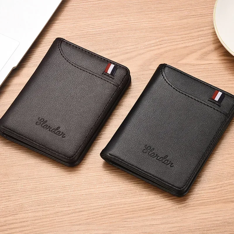 1PC ใหม่ Super Slim Soft กระเป๋าสตางค์ PU หนังมินิบัตรเครดิตกระเป๋าสตางค์กระเป๋าสตางค์ผู้ถือบัตรกระเป๋าสตางค์ผู้ชายบางขนาดเล็กสั้นกระเป๋าสตางค์ผิว