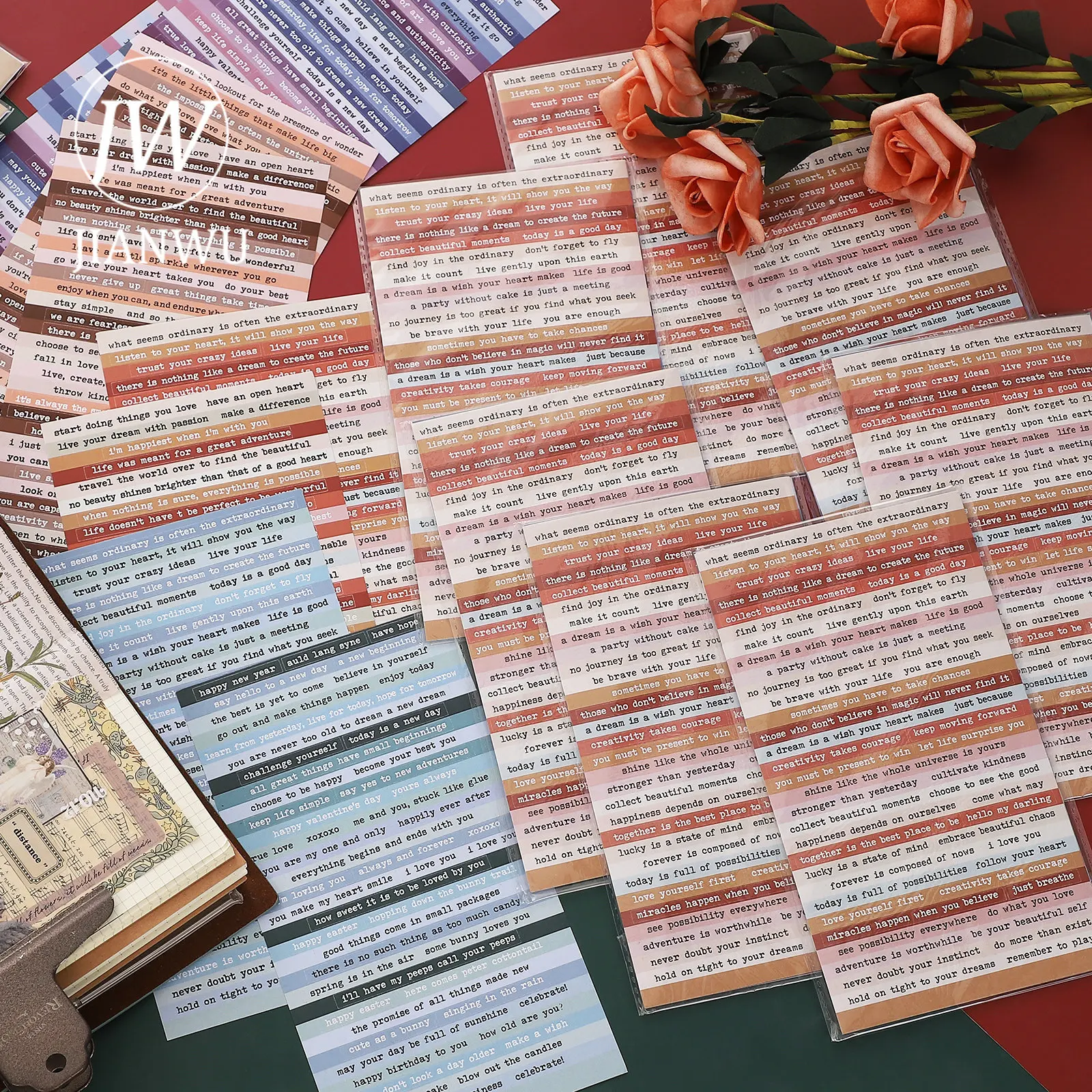 JIANWU 406 個ヴィンテージ英語ジャーナル装飾ステッカー DIY コラージュ素材スクラップブッキング電話ステッカー文具用品
