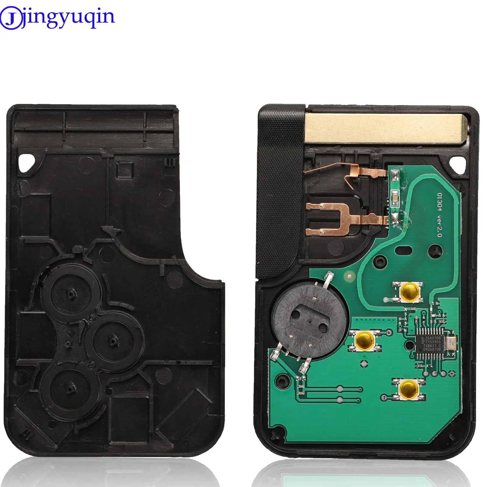 jingyuqin 3 Buttons 433Mhz ID46 PCF7947 Chip & Insert Small Blade Remote Smart Key Card For Renault Megane Scenic Grand