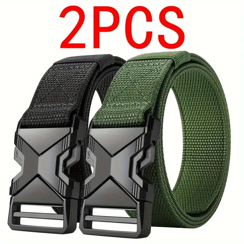 2PC เข็มขัดผู้ชายกองทัพการล่าสัตว์กลางแจ้งยุทธวิธีกลางแจ้ง Mountaineering Multifunctional ยุทธวิธีผ้าใบไนลอนทอกางเกงเข็มขัด