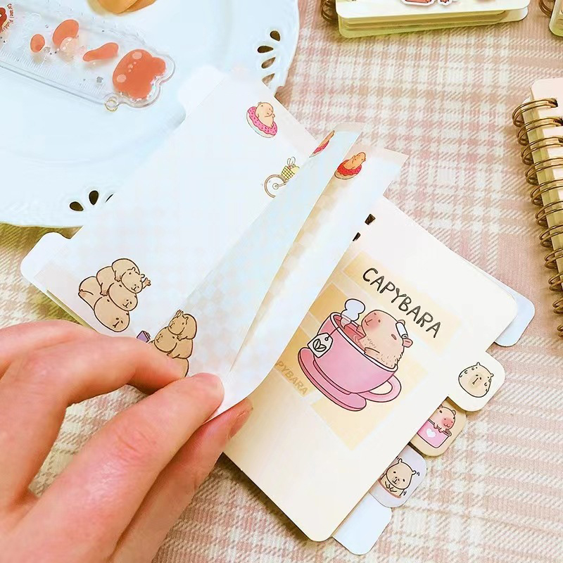 1pc 휴대용 카와이 코일 노트 만화 Capybara 저널 미니 메모장 일기 일정 플래너 키즈 문구 선물 학교 용품