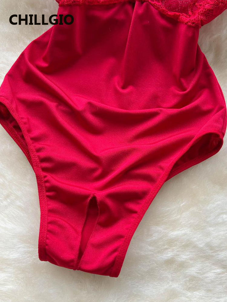 Chillgio feminino sexy floral renda bodycon macacão erótico íntimo uma peça moda retro catsuit sem mangas combinação bodysuits