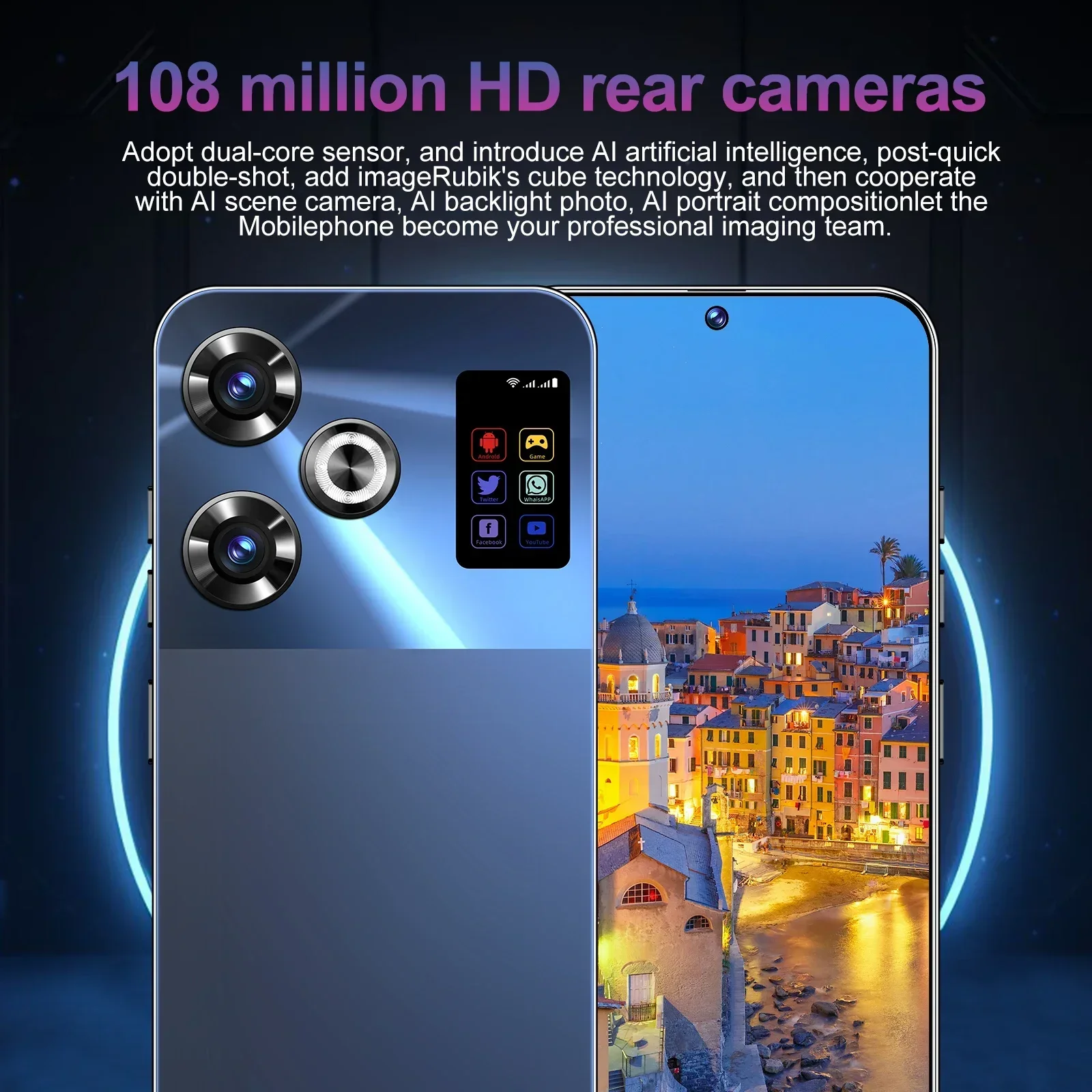 สมาร์ทโฟนM6 RROเดิม7.3นิ้วGlobal Version 16G + 1TB Snapdragon 8 Gen3 Android14 72 + 108MP 4G/5Gโทรศัพท์มือถือโทรศัพท์มือถือNFC