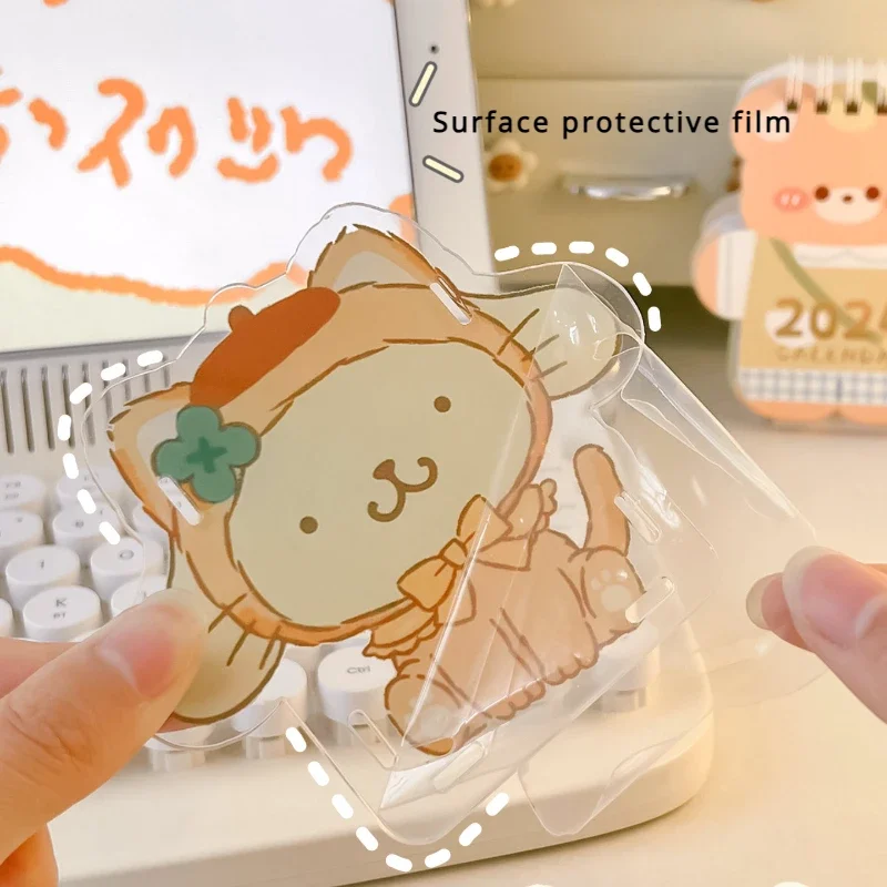 Simpatico portapenne in acrilico Sanrio, trasparente, multifunzionale, per desktop, per bambini, scatola portaoggetti per cancelleria di grande capacità