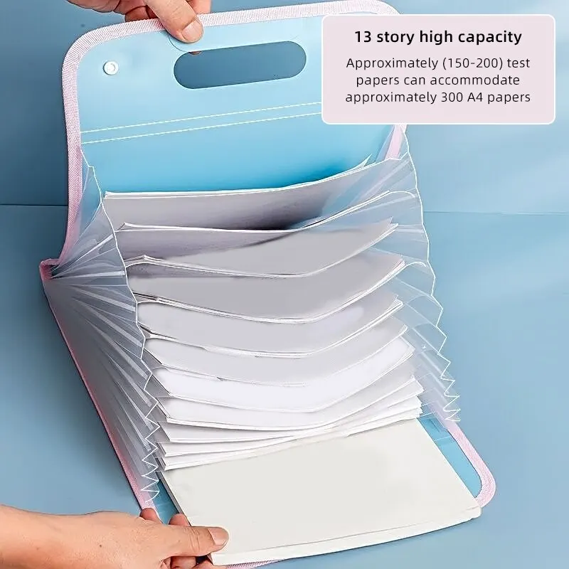 13 Taschen-Datei Ordner tragbar a4 Buchstaben Größe Macaron Farbe Akkordian Dokument Organizer für Klassen zimmer Büro zu Hause Lagerung