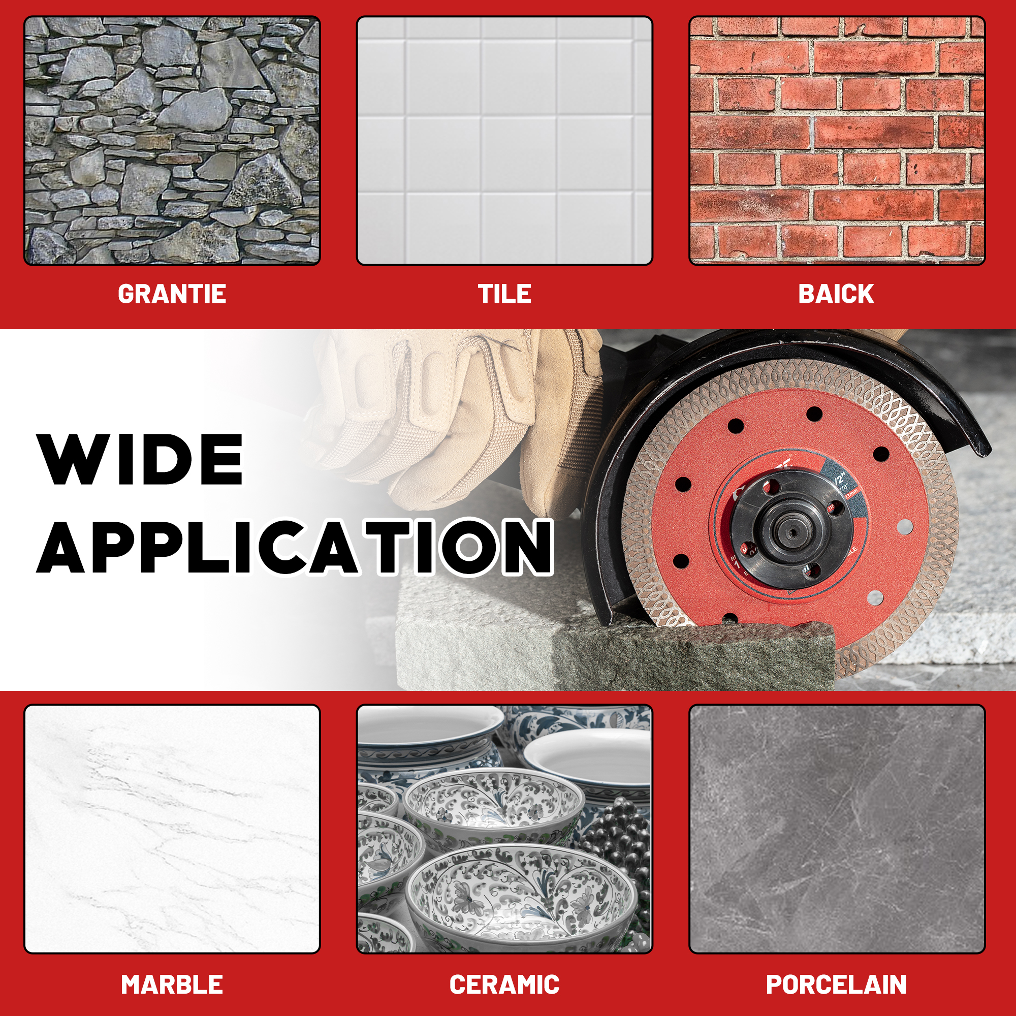 5 cali / 4,5 cala Super cienkie ostrze diamentowe 2 szt. do porcelany / ceramiki / granitu / marmuru, gładka tarcza tnąca do szlifierki kątowej