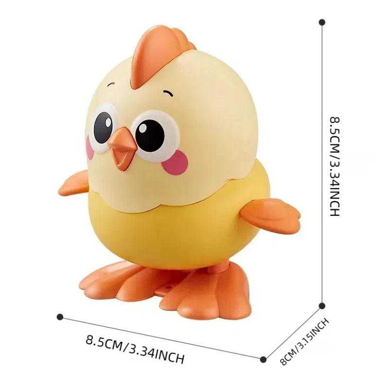 Clockwork toy chick on chain can walk cute animals