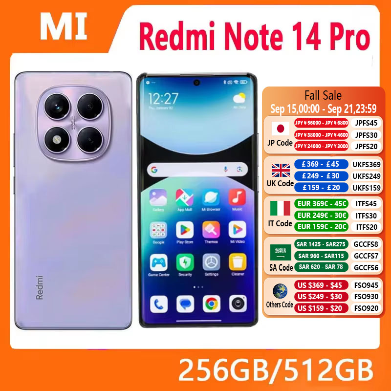 【브랜드+】샤오미 레드미 노트 14 프로 스마트폰 200MP AI 카메라 헬리오 G100-울트라 6.67인치 120Hz AMOLED 디스플레이 5500mAh 배터리