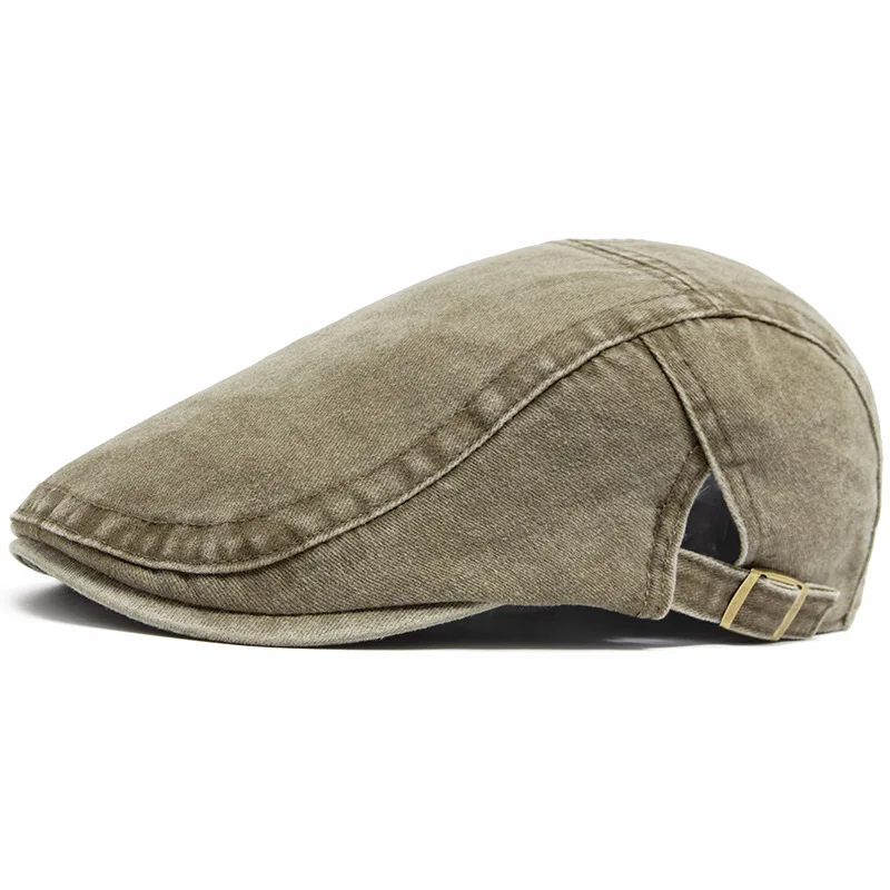 Venda quente vintage pintor boina unisex moda plana viseira boné casual outono retro algodão sólido jornaleiro chapéu verão ajustável