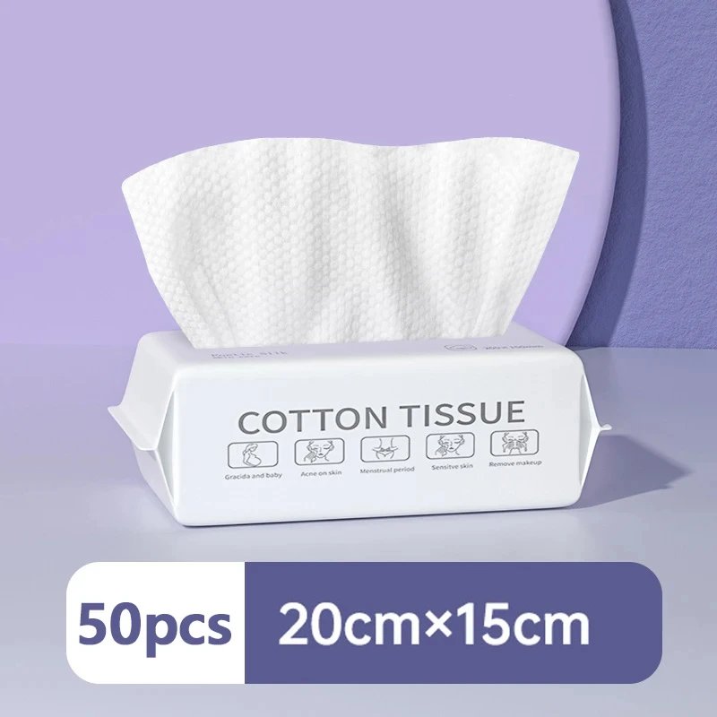 Toalha descartável para lavagem de rosto, 50 peças, algodão extratível, toalha macia, algodão, salão de beleza, limpeza facial, toalha