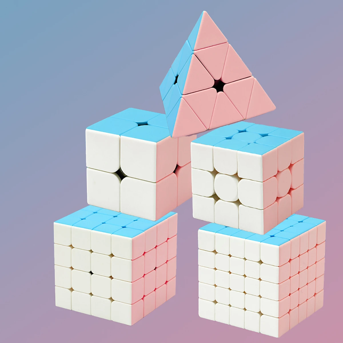 Magic Cube 2x2 3x3 4x4 5x5 พีระมิด Magic Cube racing ปริศนาบรรเทาความเครียดมืออาชีพความเร็วเรียบเกมของเล่นเด็กของขวัญ
