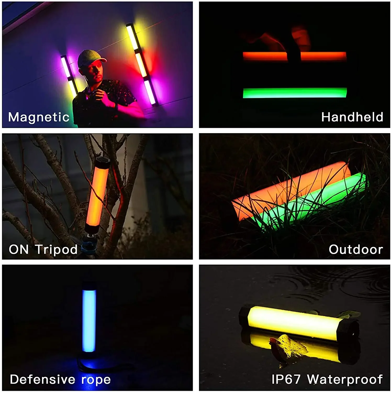 LUXCEO P200 IP67 Rainproof RGB Tube Built-in Battery & Magnet With APP Control LED Video Light For Studio Photo Product Lighting