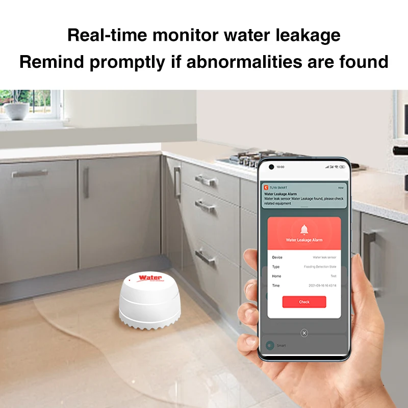 Tuya Smart Zigbee Waterlek Detector Overstromingssensor App Op Afstand Bewaken Overstromingswaarschuwing 55db Op Site Alarm Nodig Zigbee Hub