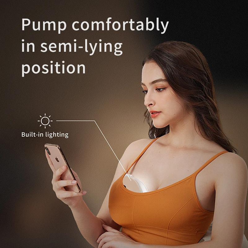 New Arrival Wholesale Electric Wearable Wireless Breast Pump Support APP & Half-lying Suction Hands Free Breastfeeding Pump