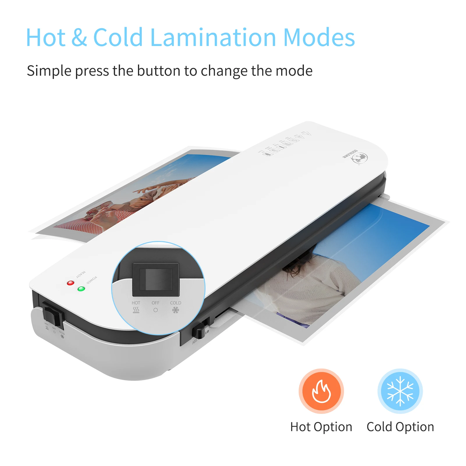 OSMILE SL289 Desktop Laminator Machine Set A4-formaat Warme en koude laminering 2 rolsysteem 9 inch maximale breedte voor A4/A5/A6