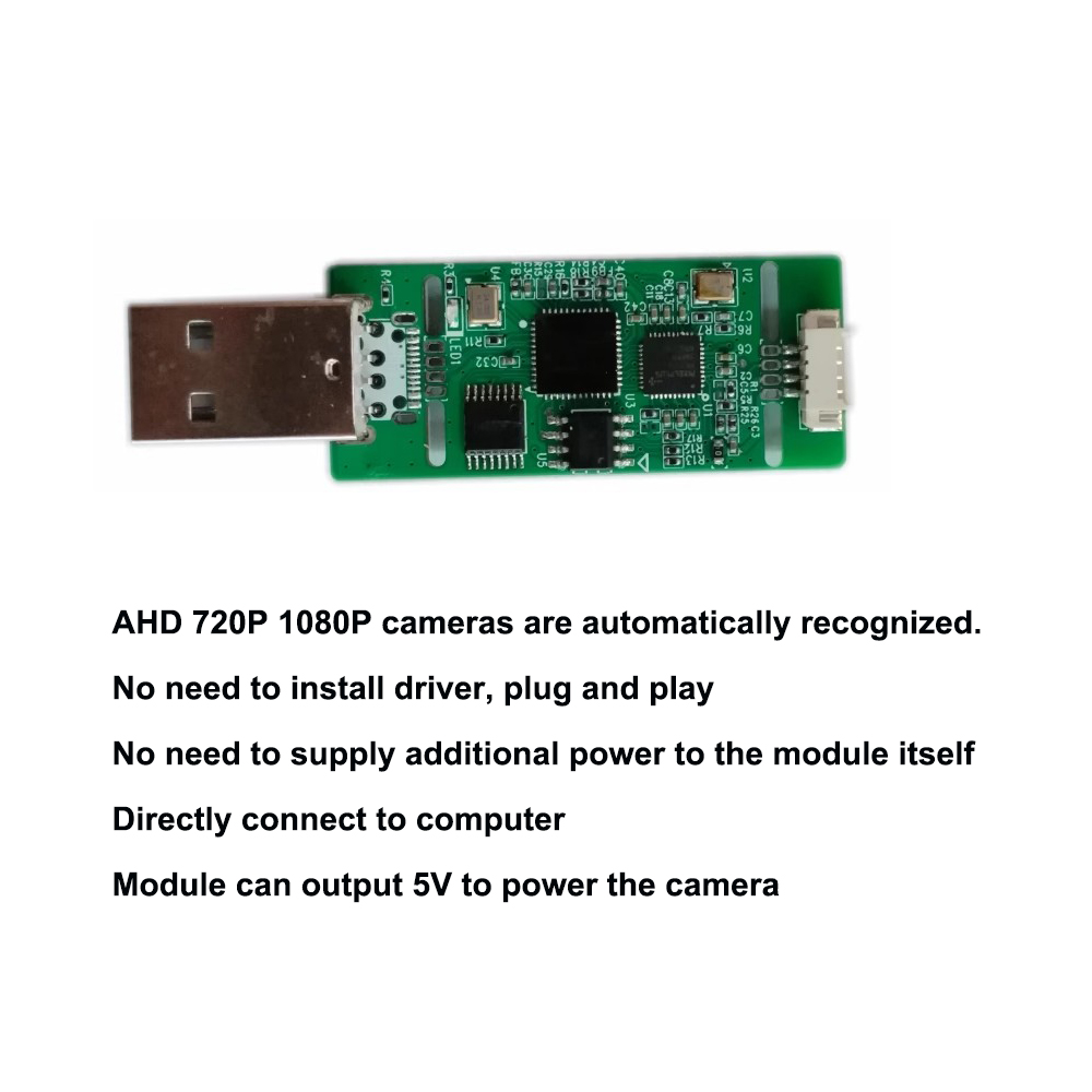 Ahd para usb captura de sinal analógico para módulo de câmera usb digital ahd para tipo-c módulo uvc unidade livre para android plug and play grátis