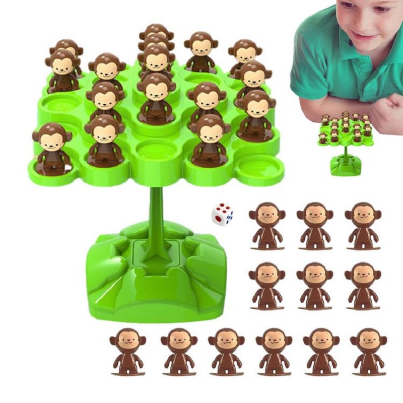 Monkey Balance Tree Focus Balance Training Toys Serie musicale pieghevole Gioco da tavolo interattivo genitore-figlio (COLORE CASUALE)