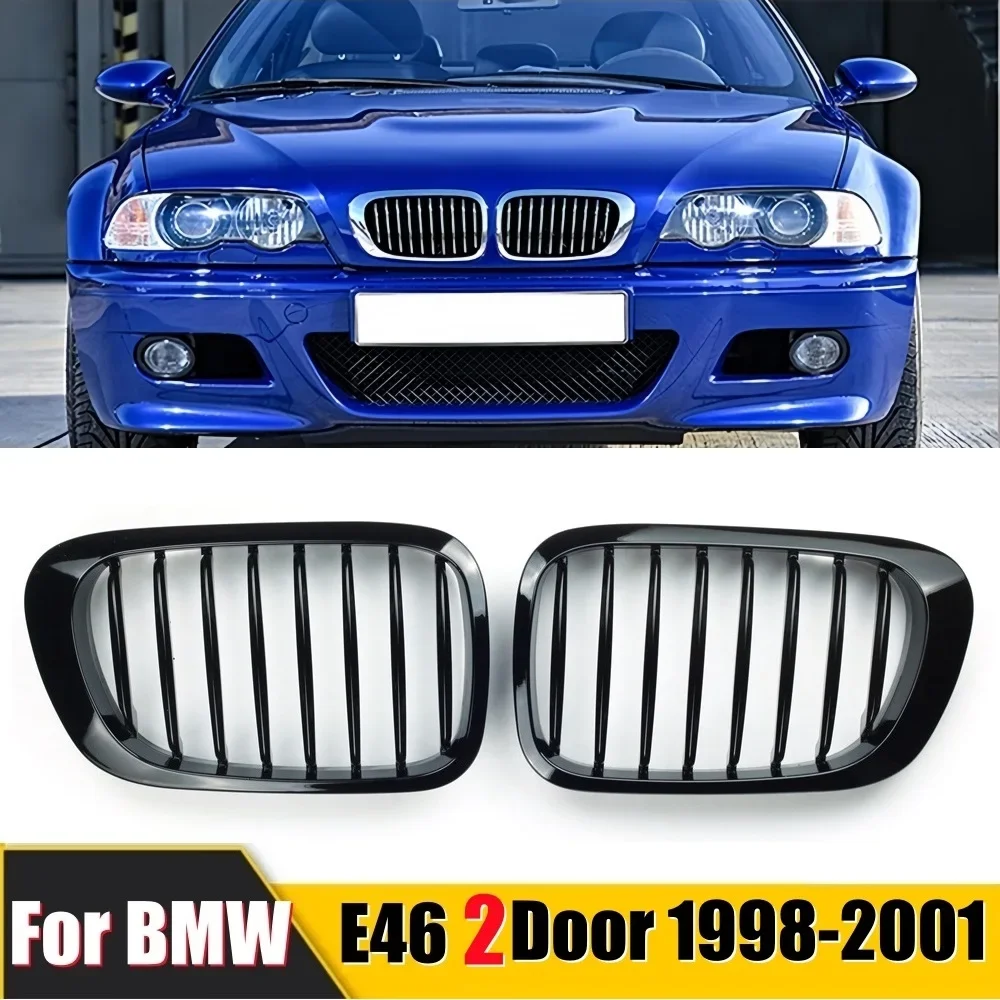 Glanzend Zwart Voorbumper Nier Grill Voor BMW 3 Serie 1998-2001 E46 M3 323 i/is 325Ci 328 i/is/Ci 330Ci 2 Deuren Roosters