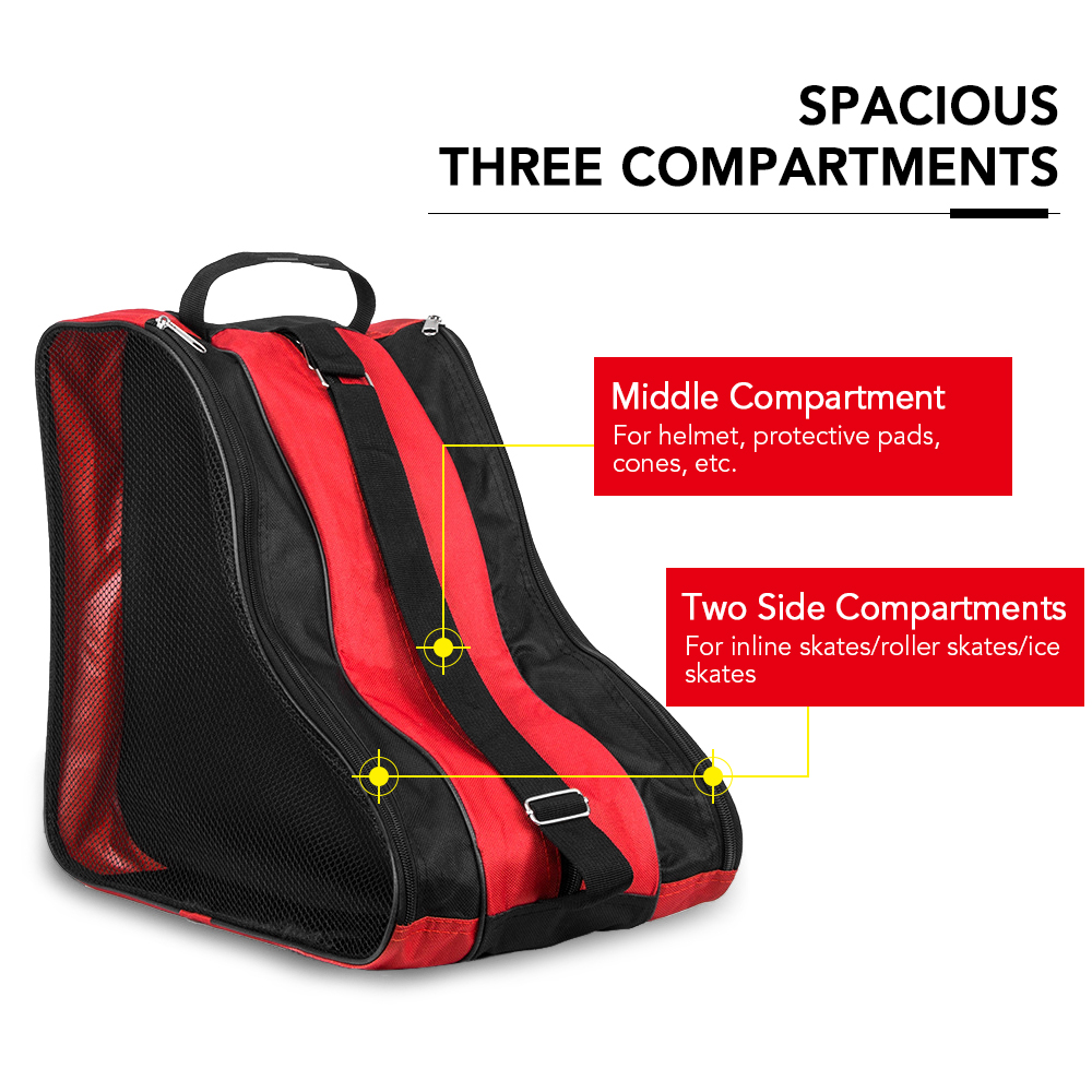 Bolsa de transporte para patines transpirable de 3 capas, funda para patines para niños, patines en línea, patines de hielo