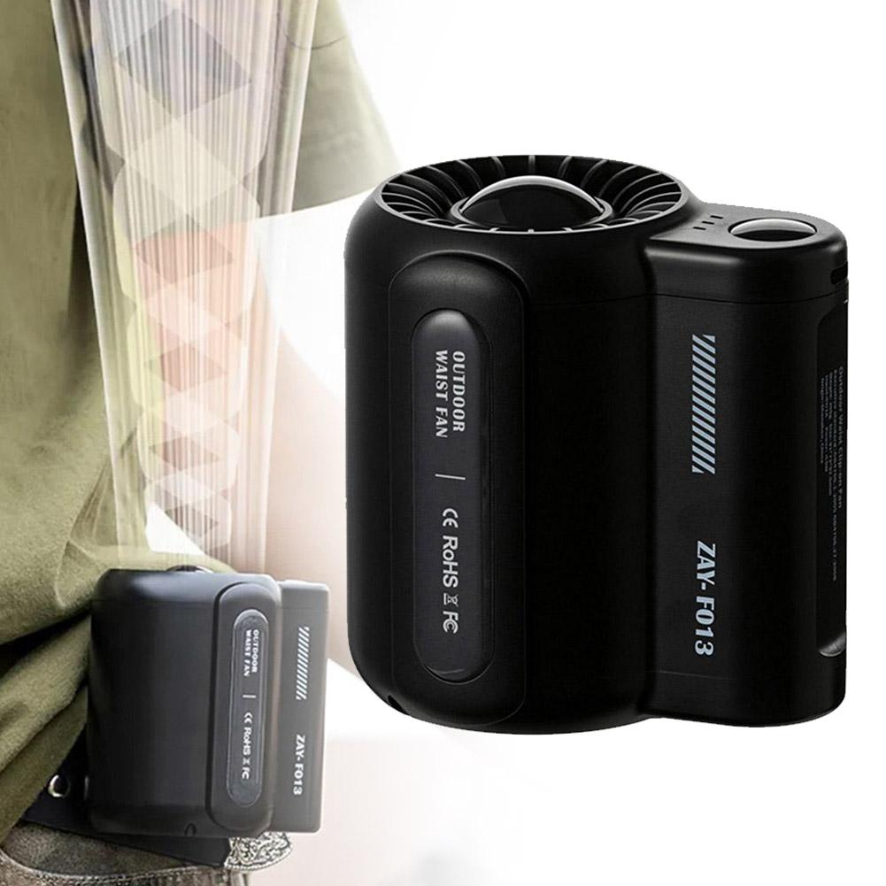 Outdoor taille hangende ventilator, 3-snelheden sterke wind handheld, draagbare USB-riemclip nekventilator, geschikt voor buitenreizen