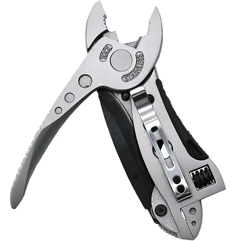 Alicates multiherramienta, cuchillo de bolsillo, juego de destornilladores, llave ajustable, llave de mandíbula, reparación, herramientas múltiples de supervivencia para acampar al aire libre