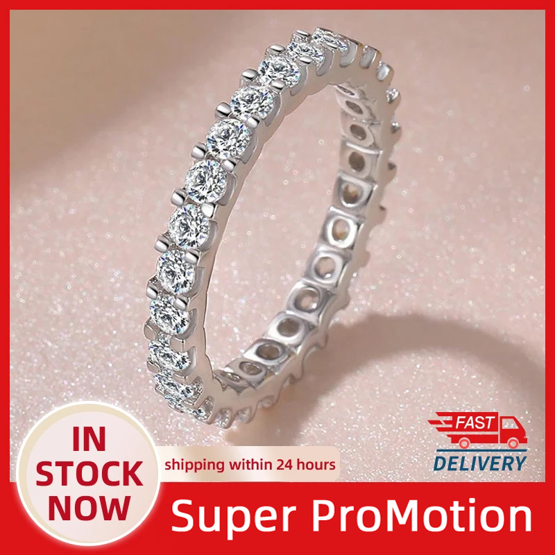 Anillos de plata S925 para mujer, anillo de circonia cúbica, joyería de moda para compromiso de boda nupcial