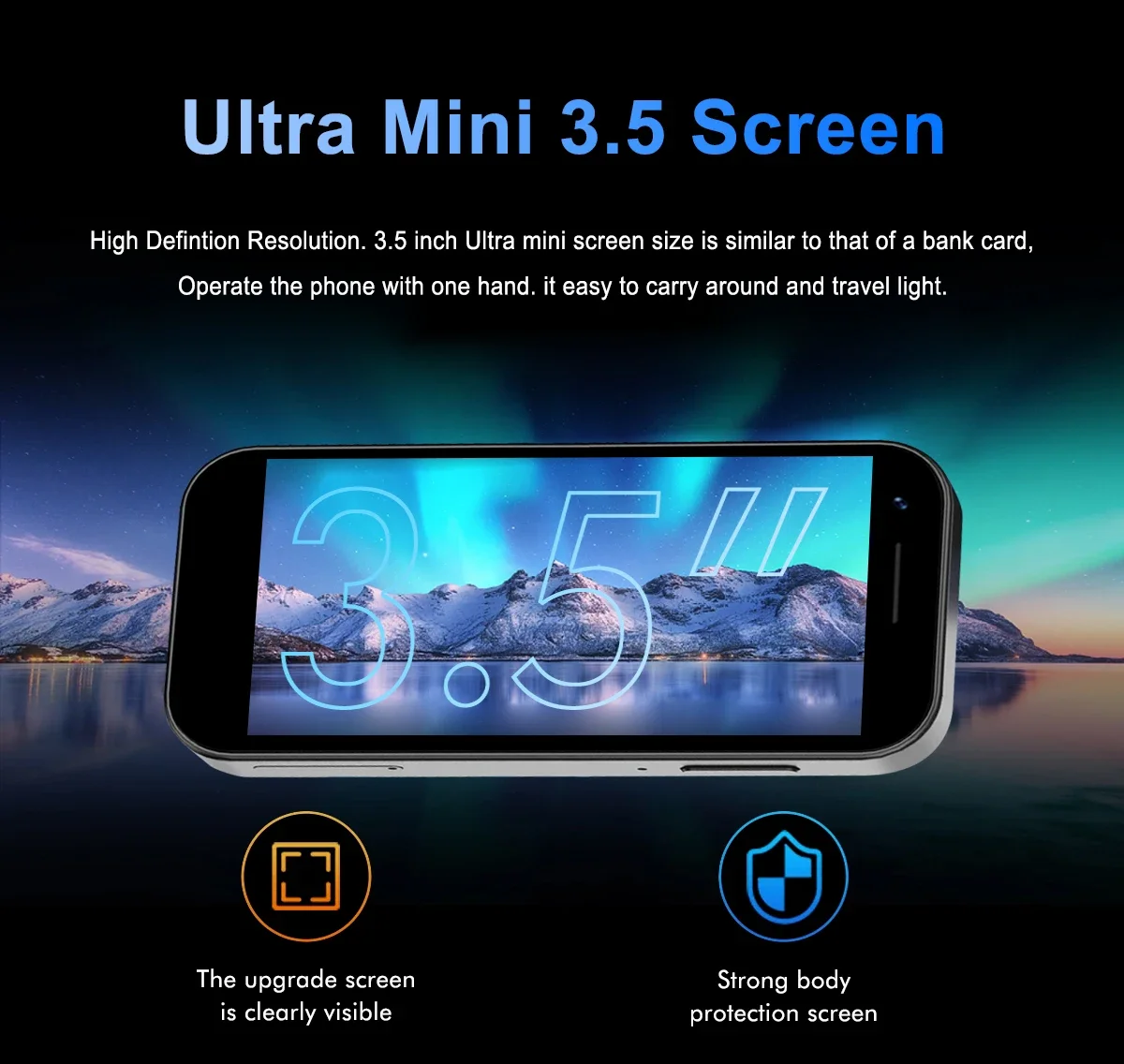 S24U Mini Smartphone 3.5 inch 16GB ROM 2GB RAM 2250mAh Mobile phones Android Dual SIM 2+5MP Google Play Store Cell phone
