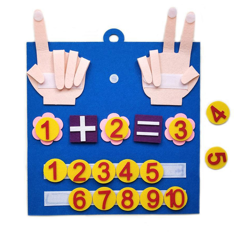 Kids Montessori Toys Felt Finger Numbers Math Toy Children Counting Early Learning Educational Toys Toddlers Intelligence Game