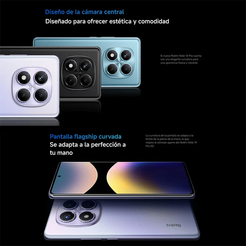 Xiaomi Redmi Note 14 Pro Nfc, Mediatek Helio G100-Ultra, appareil photo 200Mp, batterie 5500Mah, écran 120Hz, chargeur non inclus