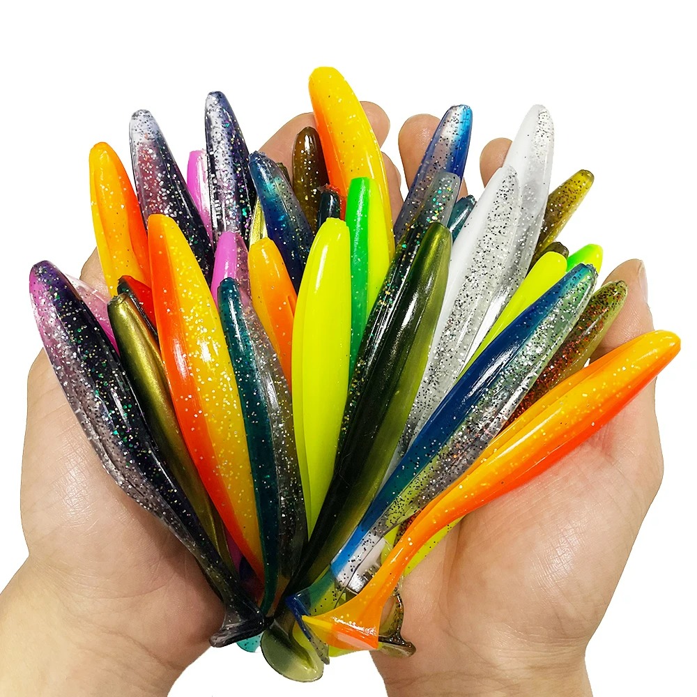 ซิลิโคนเหยื่อ 1-100pcs 70mm 90mm 120mm T TAIL SHAD หนอนเหยื่ออ่อนเหยื่อประดิษฐ์ Swimbait เหยื่อ Wobbler เหยื่ออ่อนตกปลา Spo