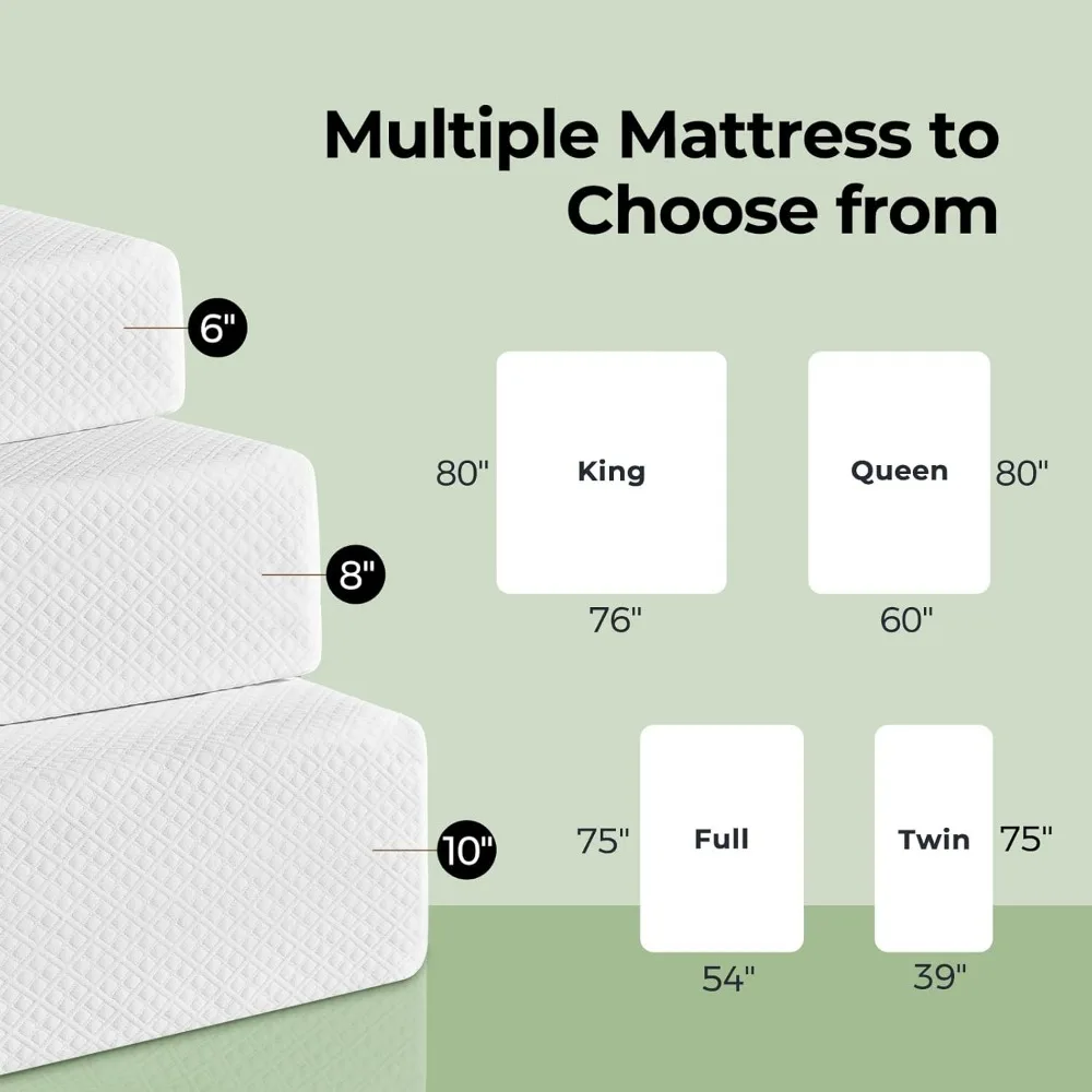 Full Size Mattress, 8 Inch Gel Memory Foam Mattress in a Box, Fiberglass Free, Breathable Mattress for Cooler Sleep Supportive
