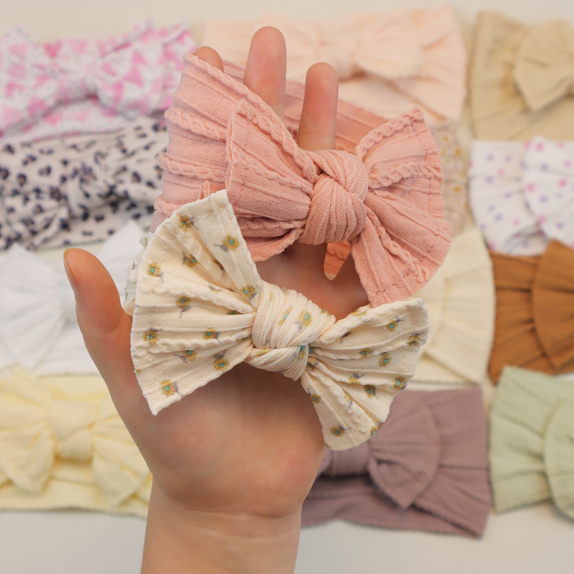 3 Teile/satz Baby Mädchen Stirnbänder Lot Bögen Baby Stirnband Neugeborenen Geschenk Elastische Haarbänder Kinder Turban Kinder Infant Haar Zubehör