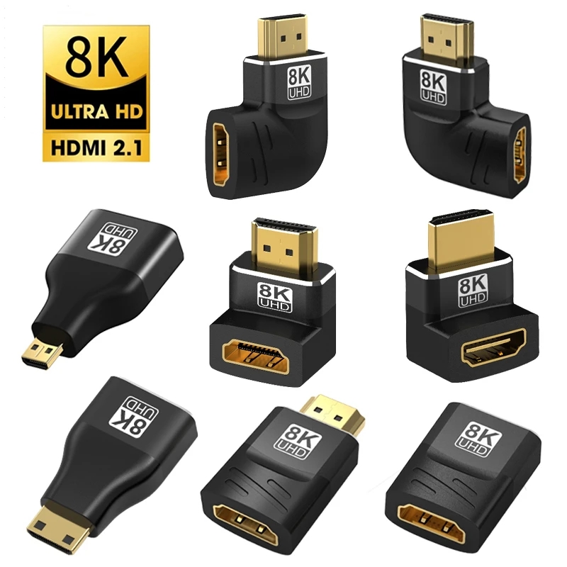MIZIQIER 8K HDMI 2.1 어댑터, 90 270 도 수-암, 8 k60Hz, 4 k120Hz 컨버터, 48Gbps, PS5/4, HDTV, Roku, TV 스틱, PC 호환