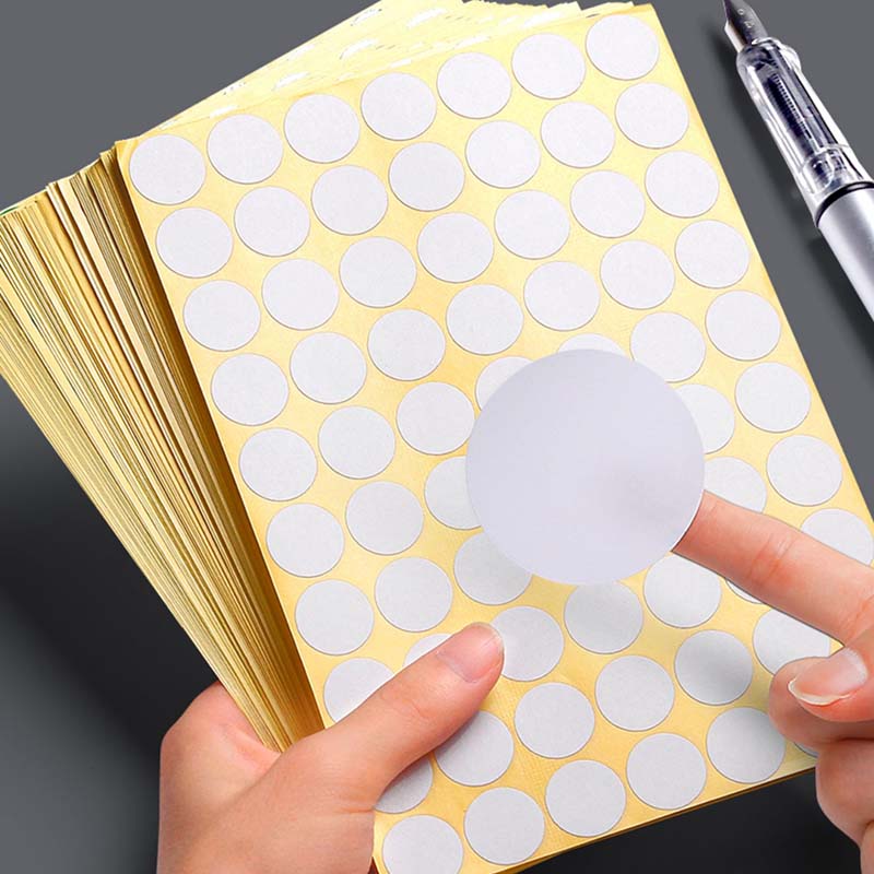 15Sheets/Pack White Round Spot Circles Sealing Stiker Paper Labels DIY Dot Stickers Adhesive Package Label Decoration