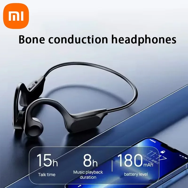 Xiaomi-auriculares inalámbricos de conducción ósea para deporte y natación, cascos compatibles con Bluetooth, manos libres con micrófono para deportes X7
