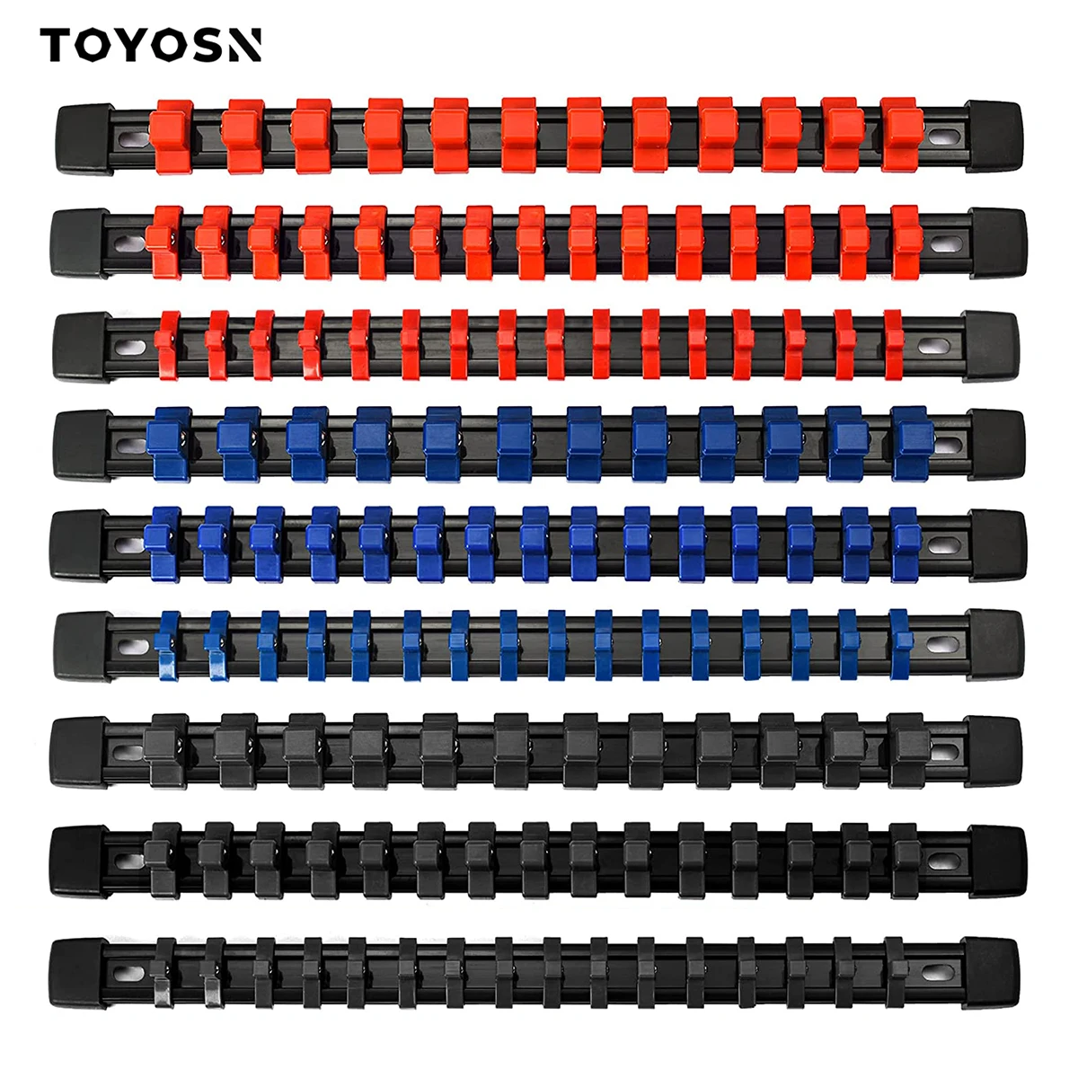 1/4" 3/8" 1/2" Wrench Holders Traight Plastic Universal Socket Organizer Rail Bracket Repair tools Socket Wall Wrench Home Tools