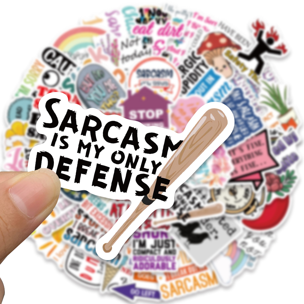 50PCS Funny Snarky Sarcastic Phrase Stickers DIY Decals Planner Laptop Bicycle Guitar Skateboard Car Gift Waterproof Stickers