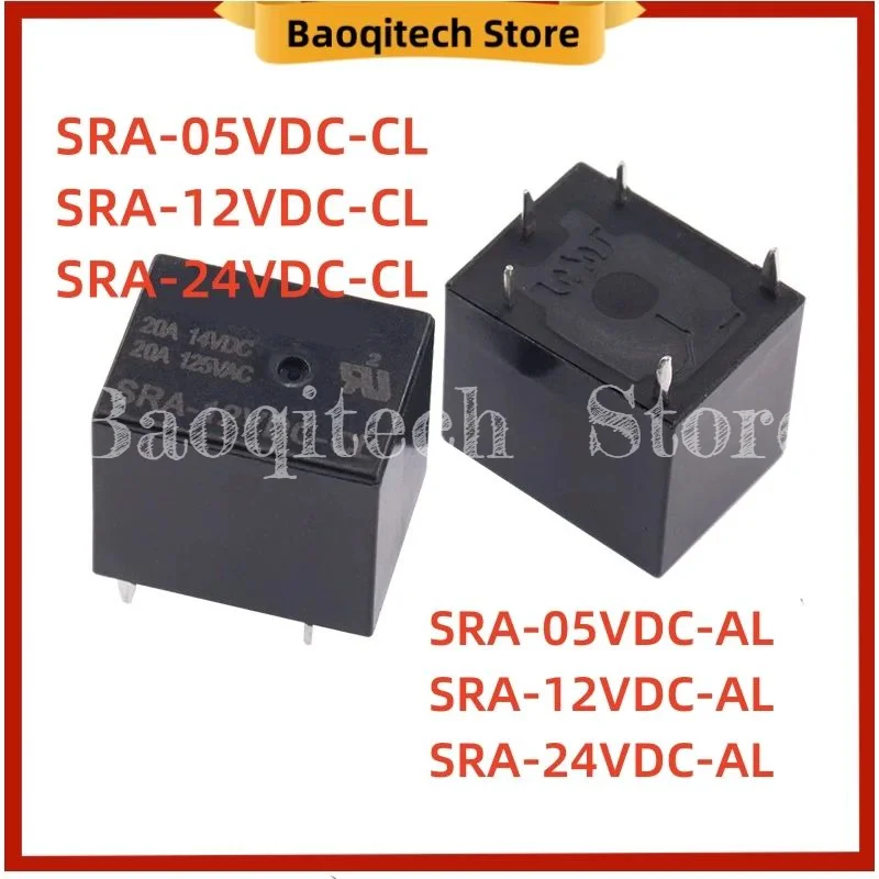 5 10 20 Uds 5V 12V 24V 20A relé de potencia CC SRA-05VDC-AL -CL SRA-12VDC-AL -CL SRA-24VDC-AL -CL 4Pin 5Pin PCB tipo relé de automóvil