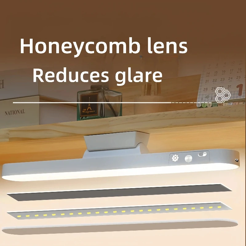 Lámpara de mesa LED colgante magnético USB enchufe estilo lámpara de escritorio 3 colores luz de lectura regulable armario luz nocturna