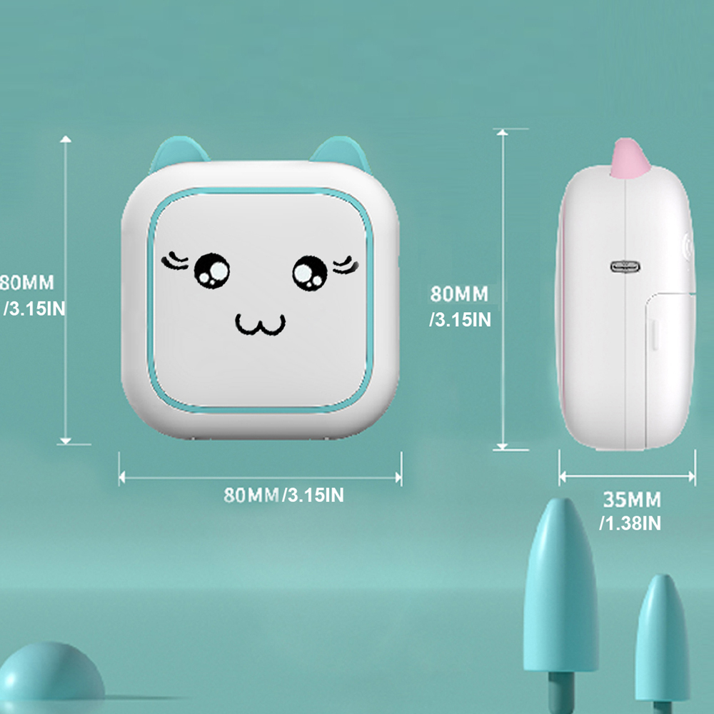 Mini impresora portátil, etiqueta autoadhesiva, papel térmico de Color, impresión inalámbrica por Bluetooth para fotos de teléfonos