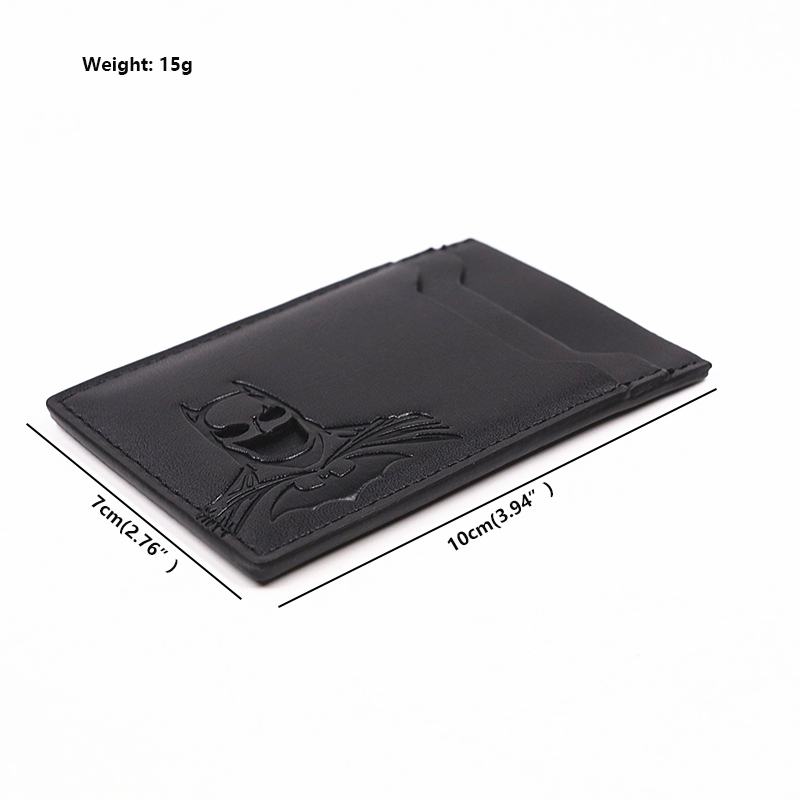 Bat ID Wallet For Men Leather Slim Card Holder Case Cover With Cutout Superhero Face Eyes Mask Gift For Husband Teens Boy Friend