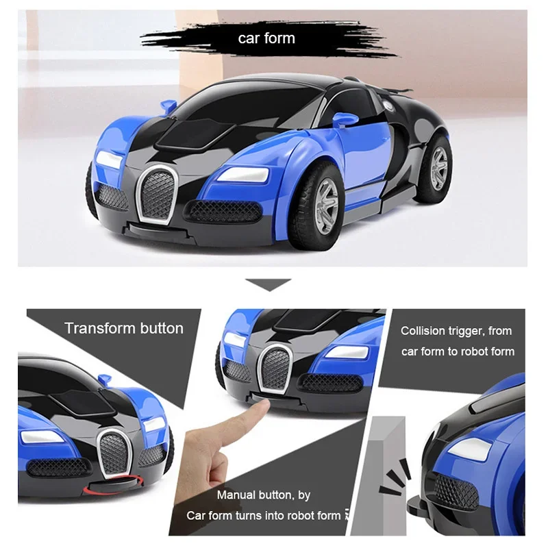 Onekey Robô de deformação automática de colisão, presente para menino, carro de brinquedo de forma dupla, pai, filho, modelo interativo