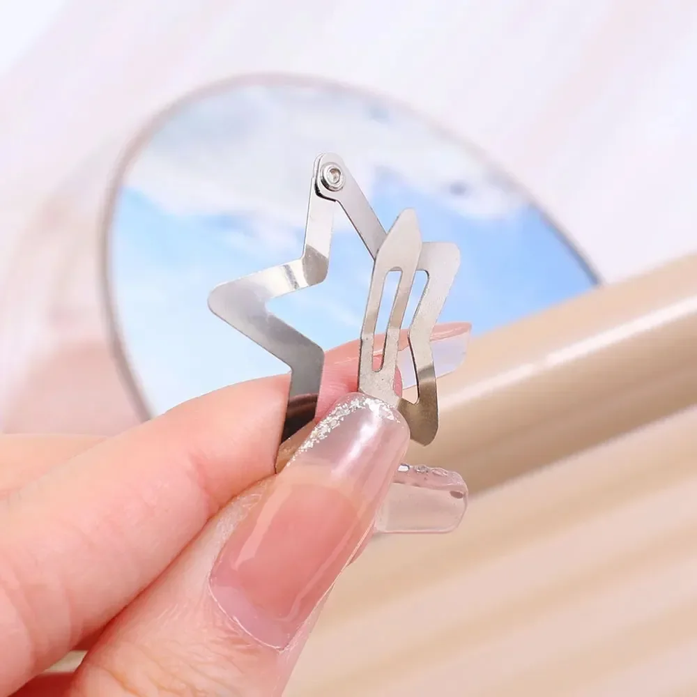 10/25/50/100/200 Uds Y2K pinzas para el cabello de estrella plateada, pasadores de Metal para niñas, accesorios para el cabello con joyas brillantes