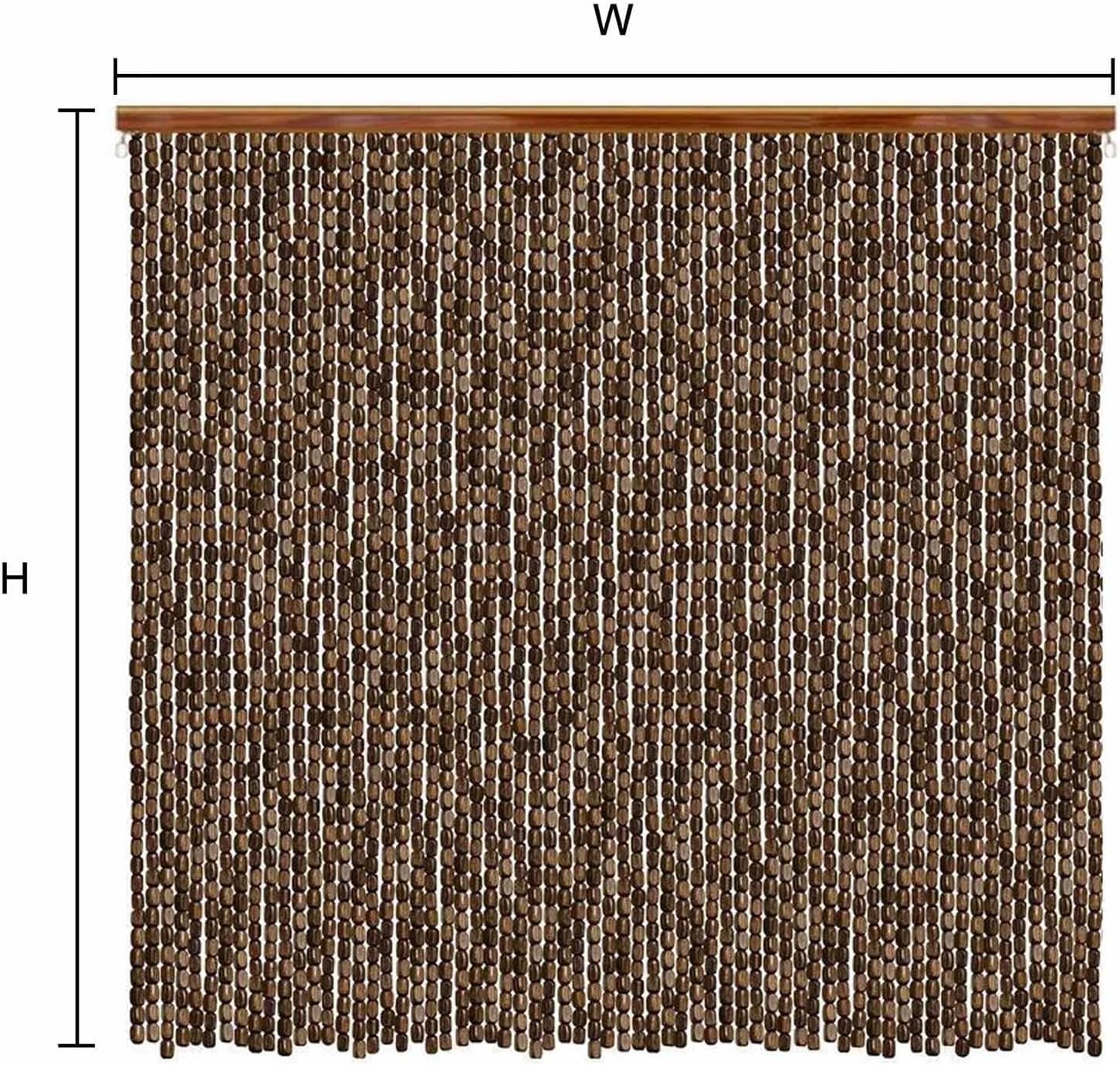 De Cuentas Para Puertas, 60/80/90/100/110/120/130/140 Hebras De Madera De Bambú Cortina De Abalorios Natural, Panel De Pantalla De