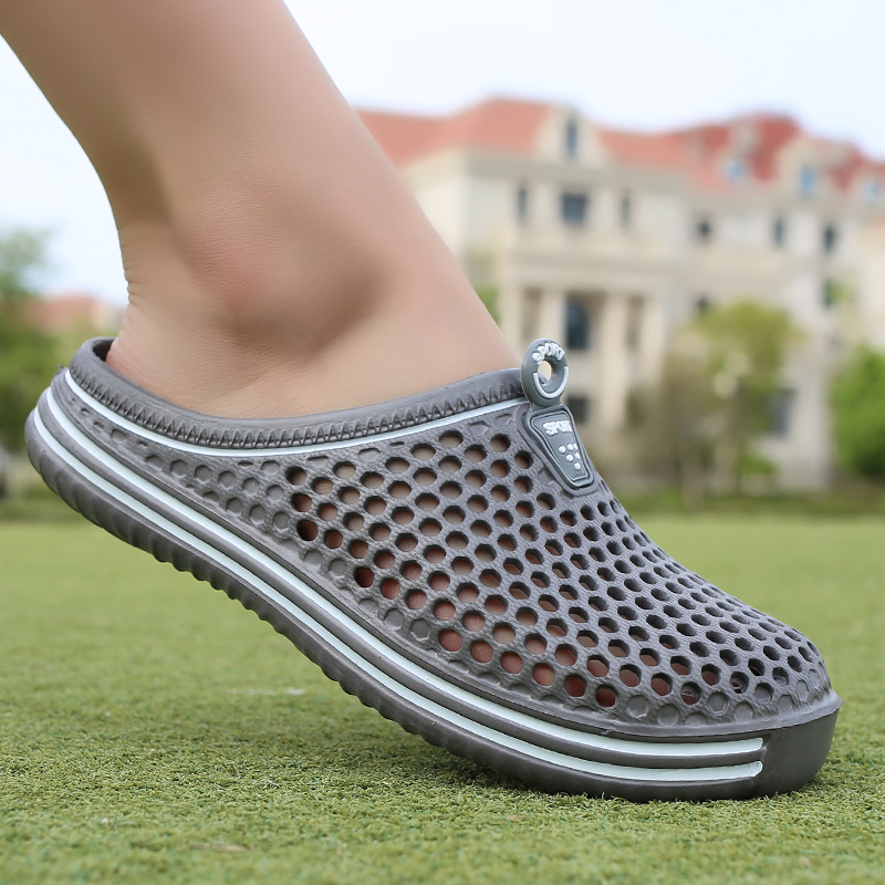 YRZL Mens Sandals Light EVA Summer Casual Shoes Hole Shoes Clogs Lovers Home Garden Outdoor Big Size 45 Male Beach Flat Slippers