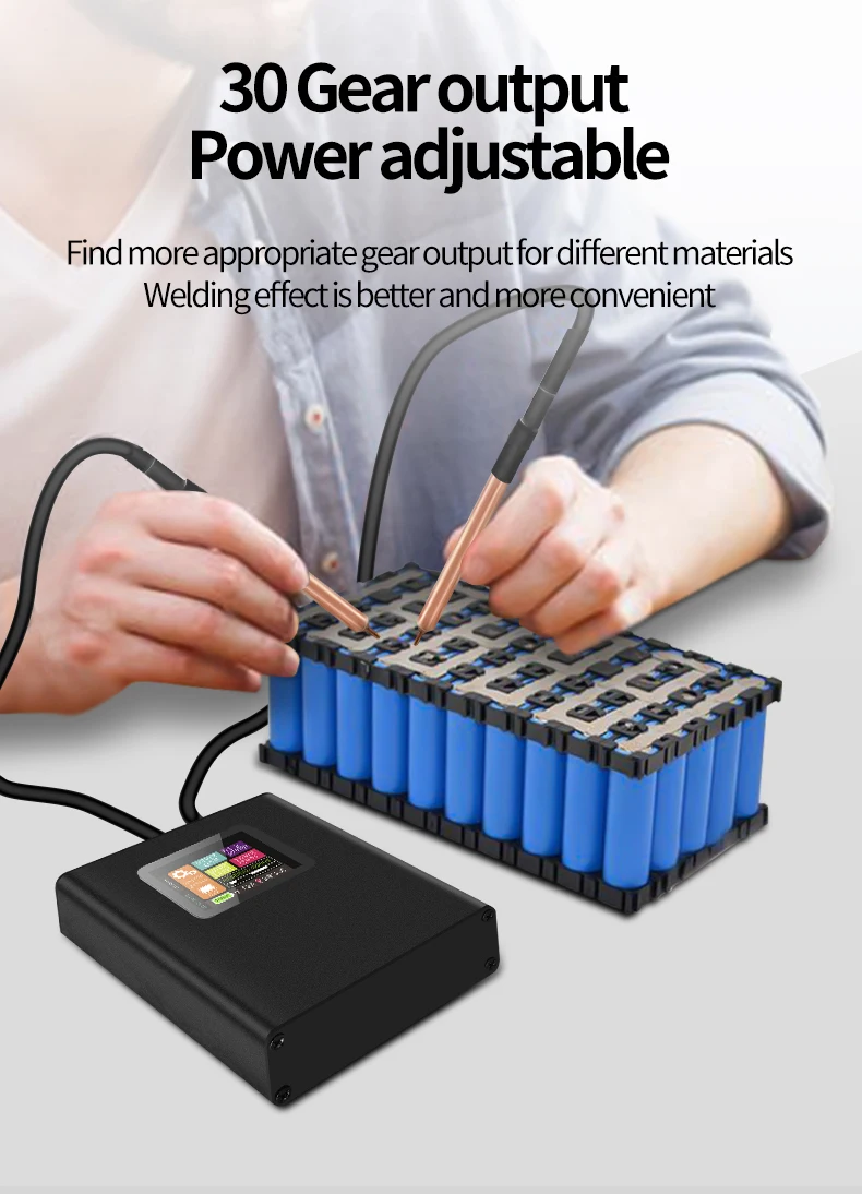 Tragbarer Punkts chweiß gerät digital Lithium batterie tragbares Kit 30 Geschwindigkeit einstellbare Farbdisplay
